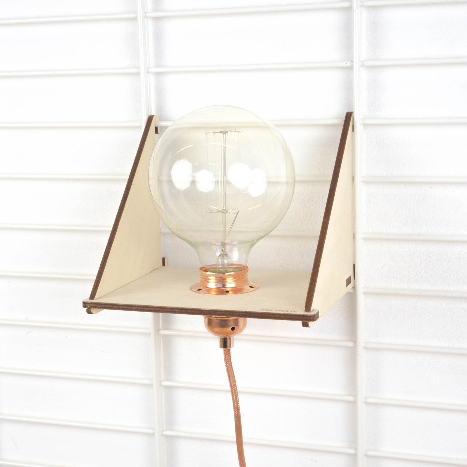 Lampenplank Fency 19x18 cm wanddecoratie Tolhuijs Koper LED globe 