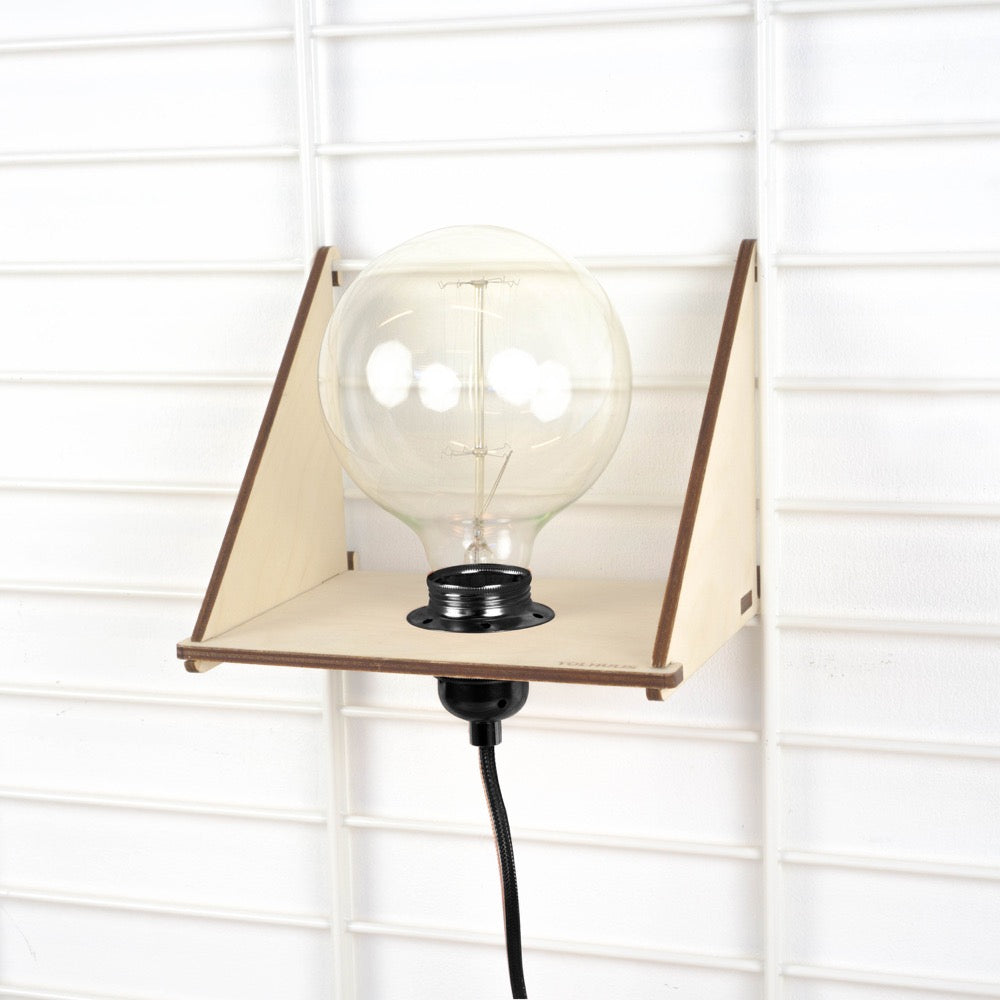 Lampenplank Fency 19x18 cm wanddecoratie Tolhuijs Zwart LED globe 