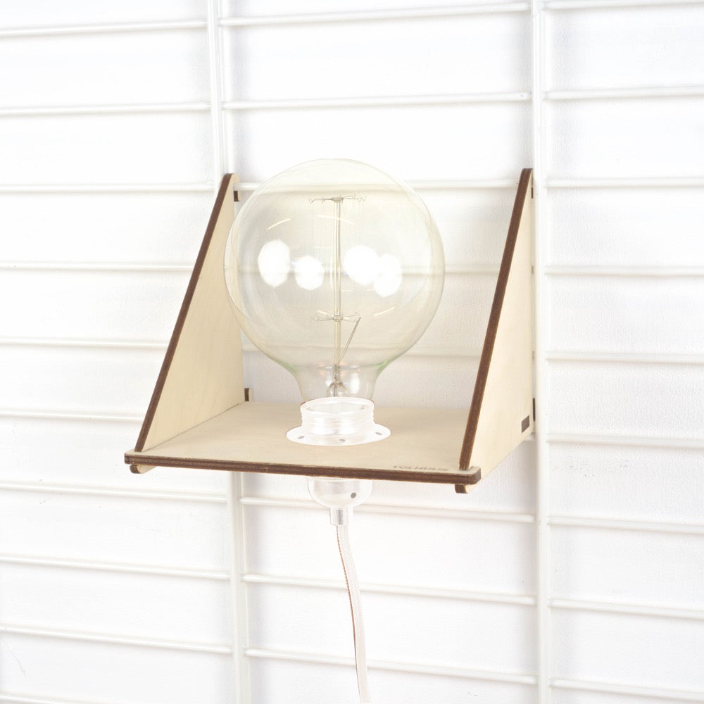 Lampenplank Fency 19x18 cm wanddecoratie Tolhuijs Wit LED globe 
